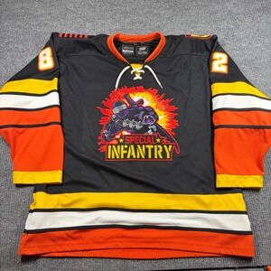 Geeky Jerseys GI Joe Snake Eyes Special Infantry Hockey Jersey Mens 2XL 123/250